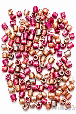 Acrylperlen zylindrisch - Ø 3 mm - rosa-mix